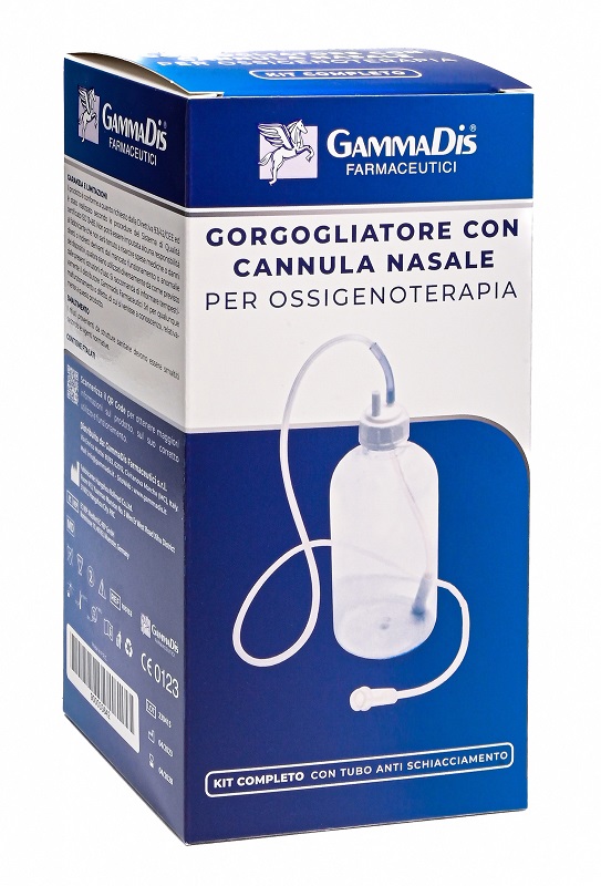 GORGOGLIATORE PER OSSIGENOTERAPIA CON OCCHIALE + CANNULA NASALE GAMMADIS - Newepa Srl