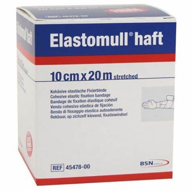 BENDA ELASTICA AUTOADESIVA PER FISSAGGIO MEDICAZIONI ELASTOMULL HAFT LF ALTEZZA 10 CM LUNGHEZZA 20 M - Newepa Srl