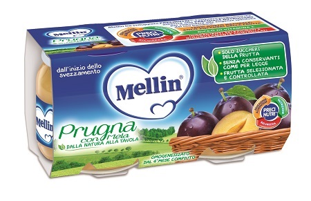 MELLIN OMOGENEIZZATO PRUGNA MELA 100 G 2 PEZZI - Newepa Srl