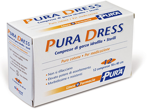 GARZA IDROFILA PURA DRESS 18X40CM 12 PEZZI - Newepa Srl
