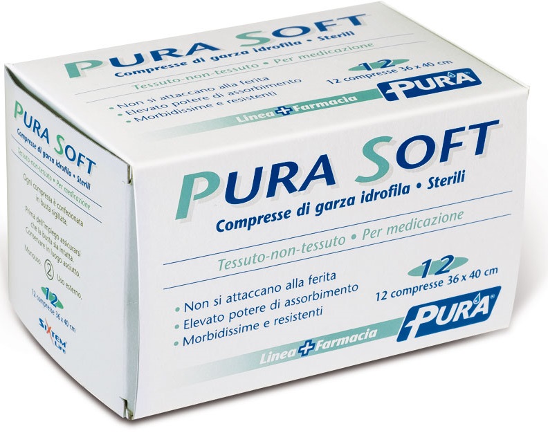 GARZA IN TESSUTO NON TESSUTO PURA SOFT 36X40CM 12 PEZZI - Newepa Srl