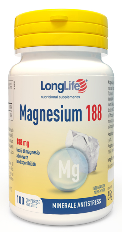 LONGLIFE MAGNESIUM 188 100 COMPRESSE RIVESTITE DA 6,5 G - Newepa Srl