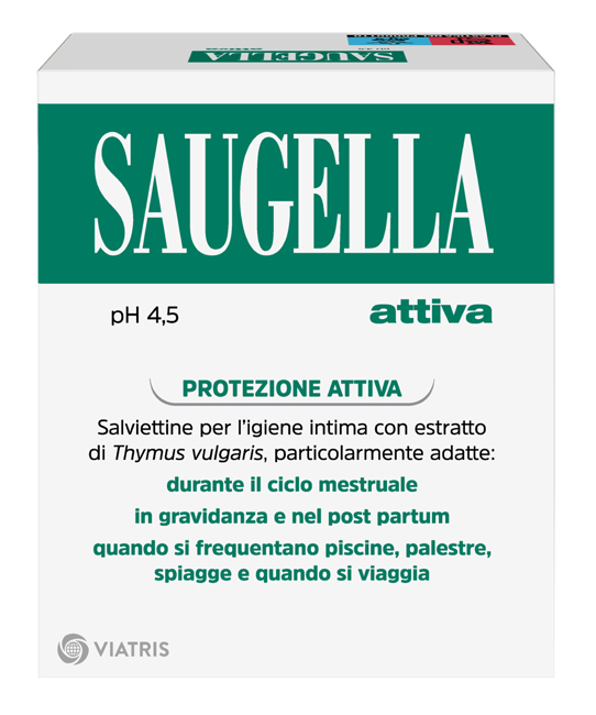 SAUGELLA ATTIVA SALVIETTINE DETERGENTI 10 BUSTINE - Newepa Srl