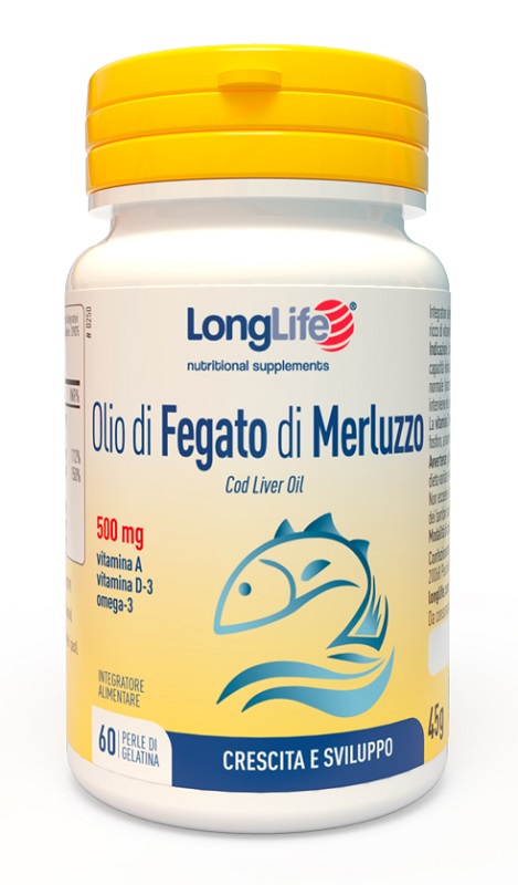 LONGLIFE OLIO FEGATO MERLUZZO 500 MG 60 PERLE IN GELATINA - Newepa Srl