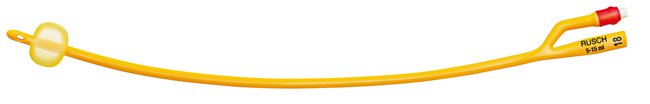 CATETERE FOLEY A MEDIA PERMANENZA  RUSCH GOLD PLUS A 2 VIE IN SILKOLATEX LATTICE-SILICONE PER ADULTO CH18 LUNGHEZZA 40 CM PUNTA CILINDRICA A 2 FORI PALLONCINO 30-50 ML 1 PEZZO - Newepa Srl