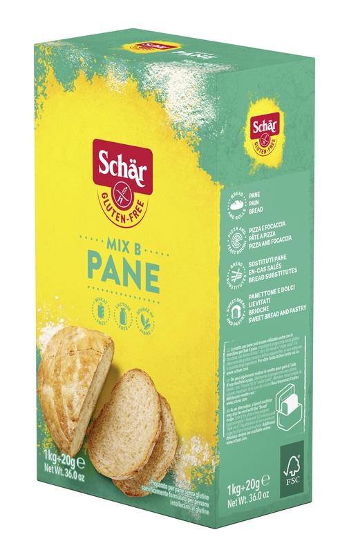 SCHAR MIX B PREPARATO PANE SENZA LATTOSIO 1 KG + 20 G - Newepa Srl