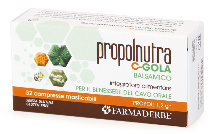 PROPOLNUTRA C GOLA BALSAMICO 32 COMPRESSE MASTICABILI - Newepa Srl