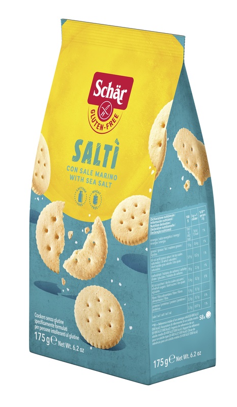 SCHAR SALTI' CRACKER CON SALE MARINO SENZA LATTOSIO 175 G - Newepa Srl