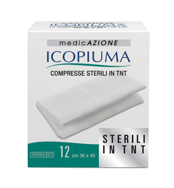 ICOPIUMA GARZA COMPRESSA IN TESSUTO NON TESSUTO AUTOADESIVA 36X40CM 12 PEZZI - Newepa Srl