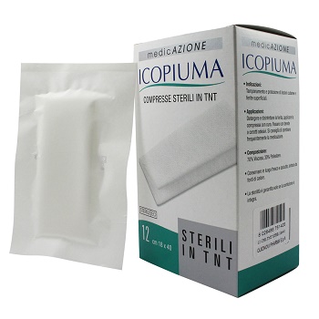ICOPIUMA GARZA COMPRESSA IN TESSUTO NON TESSUTO ADESIVA 18X40 CM 12 PEZZI - Newepa Srl