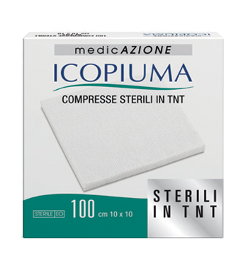ICOPIUMA GARZA COMPRESSA IN TESSUTO NON TESSUTO ADESIVA 10X10 CM 100 PEZZI - Newepa Srl