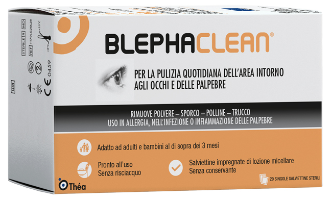 BLEPHACLEAN GARZE OCULARI STERILI A BASE DI ACIDO IALURONICO 20 PEZZI - Newepa Srl