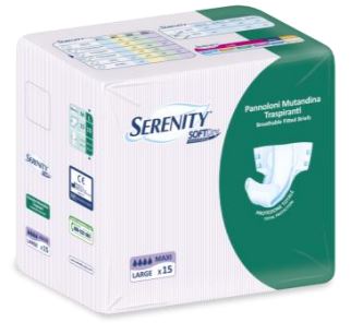 PANNOLONE PER INCONTINENZA A MUTANDINA SERENITY SOFTDRY MAXI LARGE 15 PEZZI - Newepa Srl