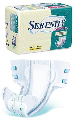 PANNOLONE PER INCONTINENZA SERENITY SOFTDRY FORMATO SUPER TAGLIA MEDIUM 30 PEZZI - Newepa Srl