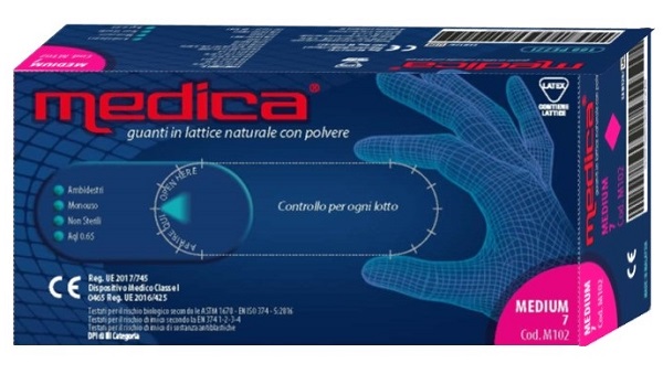 MEDICA GUANTO LATTICE N/STERILE CON POLVERE DM MISURA M 100 PEZZI - Newepa Srl