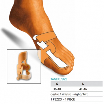 ORIONE OK PED 229 CORRETTORE NOTTURNO ALLUCE VALGO SINISTRO BIANCO L 41-46 - Newepa Srl