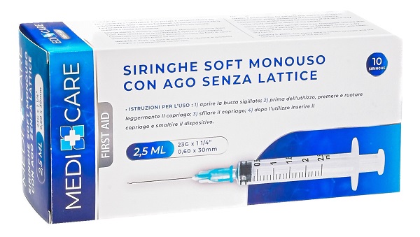SIRINGA SOFT CAPACITA' 2,5ML AGO GAUGE 23 CONFEZIONE 10 PEZZI GAMMADIS - Newepa Srl