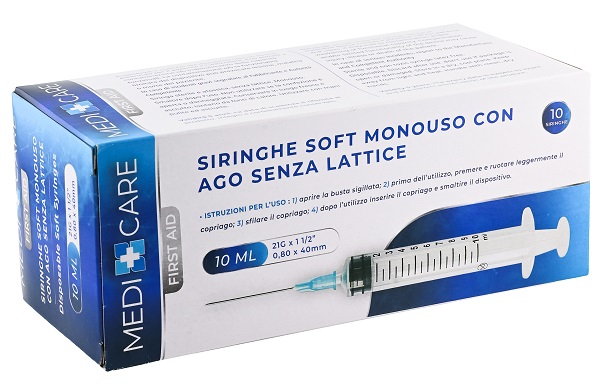 SIRINGA SOFT CAPACITA' 10ML AGO GAUGE 21 CONFEZIONE 10 PEZZI GAMMADIS - Newepa Srl