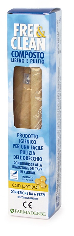 FREE&CLEAN COMPOSTO LIBERO E PULITO 6 CONI PULIZIA ORECCHIO - Newepa Srl