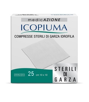 ICOPIUMA GARZA COMPRESSA IDROFILA 10X10CM 25 PEZZI - Newepa Srl