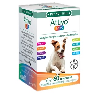 ATTIVO TABS ASTUCCIO DA 60 COMPRESSE ALTAMENTE APPETIBILI - Newepa Srl