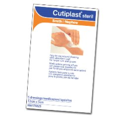 MEDICAZIONE CUTIPLAST STERIL ADESIVA SUPPORTO IN TNT ADESIVO POLIACRILATO IPOLLERGENICO TAMPONE NON ADERENTE 10X8CM 5 PEZZI - Newepa Srl