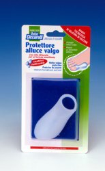 PROTETTORE ALLUCE VALGO REALIZZATO IN GEL DI SILICONE BIANCOSEMITRASPARENTE SAGOMATO PER AVVOLGERE LA PARTE DOLENTE E SENSIBILE DELL'ALLUCE IGIENEPIEDE 1 PEZZO - Newepa Srl