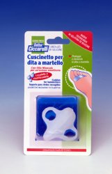 CUSCINETTO PER DITA A MARTELLO REALIZZATO IN GEL DI SILICONEBIANCO SEMITRASPARENTE SAGOMATA PER PROTEGGERE E DISTENDERE LE DITA CONTRATTE IGIENEPIEDE 2 PEZZI - Newepa Srl