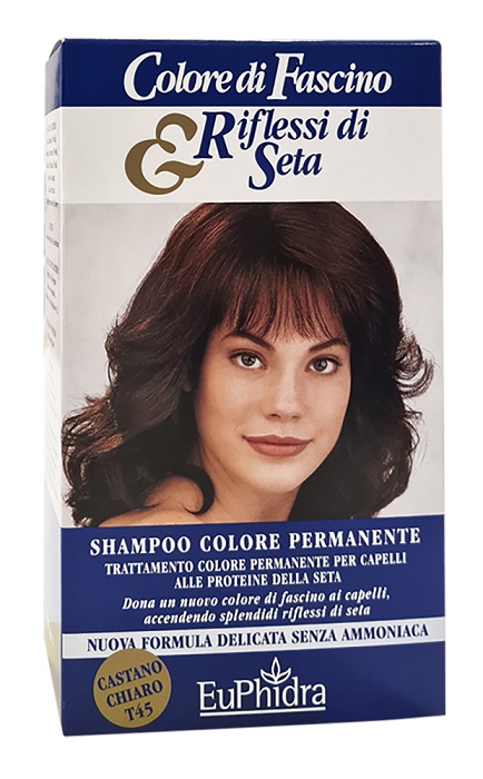 EUPHIDRA COLORE DI FASCINO & RIFLESSI DI SETA SHAMPOO COLORE PERMANENTE 45 CASTANO CHIARO 120 ML - Newepa Srl