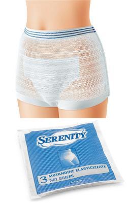 MUTANDINA ELASTICA RETTANGOLARE A RETE SERENITY M 3 PEZZI - Newepa Srl