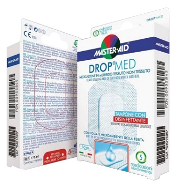 MEDICAZIONE COMPRESSA AUTOADESIVA DERMOATTIVA IPOALLERGENICA AERATA MASTER-AID DROP MED 7X5 5 PEZZI - Newepa Srl