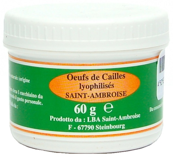 UOVA COTURNIX LIOFILIZZATO 60 G - Newepa Srl