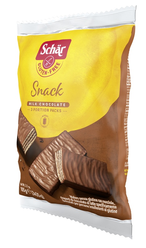 SCHAR SNACK CON CIOCCOLATO AL LATTE E NOCCIOLE 3 WAFER X 35 G - Newepa Srl