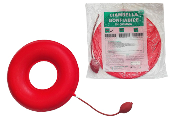 CIAMBELLA GONFIABILE PER INVALIDI IN GOMMA ROSSA TEAM DELUXE CON POMPA 40CM DIAMETRO - Newepa Srl