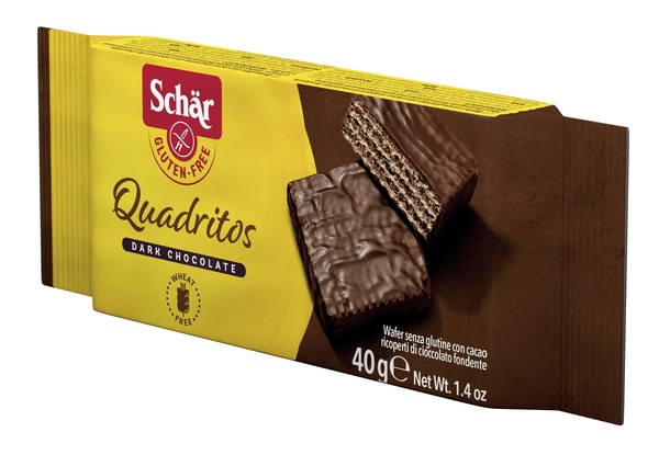 SCHAR QUADRITOS WAFER CON CACAO RICOPERTI DI CIOCCOLATO FONDENTE 40 G - Newepa Srl