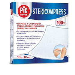 GARZA COMPRESSA IDROFILA PIC STERICOMPRESS 10X10 CM 4 BUSTE  25 PEZZI - Newepa Srl
