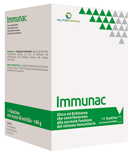 IMMUNAC 14 BUSTINE 10 G CON SUCCO DI MIRTILLO - Newepa Srl