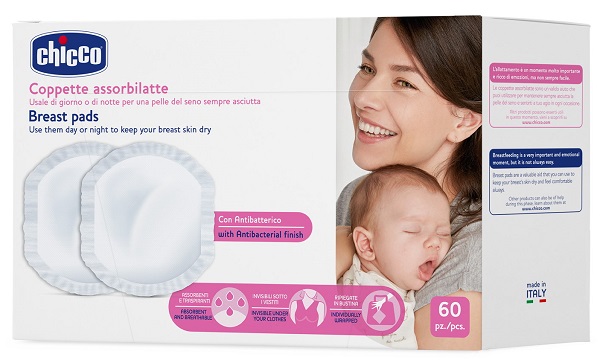 CHICCO COPPETTA ASSORBILATTE ANTIBATTERICA 60 PEZZI - Newepa Srl
