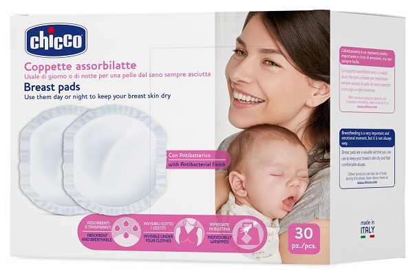CHICCO COPPETTA ASSORBILATTE ANTIBATTERICA 30 PEZZI - Newepa Srl