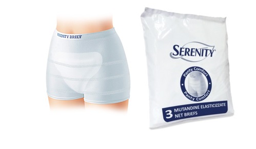 MUTANDINA A RETE PER INCONTINENZA SERENITY PANTY COMFORT M 3 PEZZI - Newepa Srl
