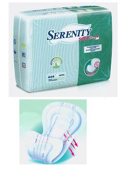 PANNOLONE PER INCONTINENZA SAGOMATO SERENITY SOFTDRY+ ALOE MAXI 30 PEZZI - Newepa Srl