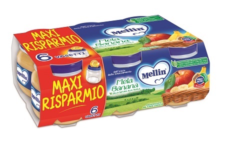 MELLIN OMOGENEIZZATO MELA BANANA 100 G 6 PEZZI - Newepa Srl