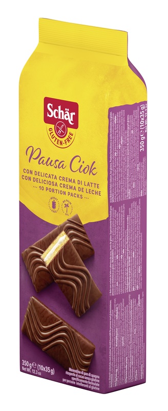 SCHAR PAUSA CIOK MERENDINE DI PAN DI SPAGNA CON CREMA DI LATTE 10 PEZZI DA 35 G - Newepa Srl