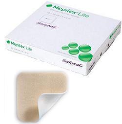 SCHIUMA DI POLIURETANO ASSORBENTE SOTTILE CON STRATO DI CONTATTO IN SILICONE MORBIDO MEPILEX LITE 15X15 5 PEZZI - Newepa Srl
