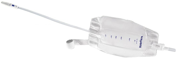 SACCA RACCOGLI URINA DA GAMBA PER INCONTINENZA 3 CAMERE COMFORT 500 ML A BASSO PROFILO IN PVC LATO RIVESTITO TNT CON TUBO DIRITTO 45 CM SENZA PUNTO DI PRELIEVO VARIABILE 8 PEZZI - Newepa Srl