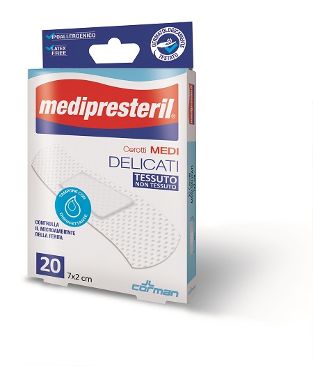 CEROTTO MEDIO MEDIPRESTERIL DELICATO TNT 7X2CM 20 PEZZI - Newepa Srl
