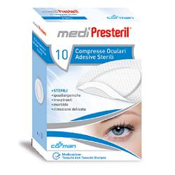 GARZA COMPRESSA OCULARE MEDIPRESTERIL ADESIVA TNT 6,5X9,5CM 10 PEZZI - Newepa Srl