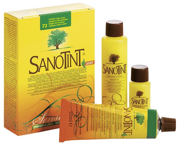 SANOTINT LIGHT TINTURA PER CAPELLI NUMERO 72 CASTANO CHIARO CENERE TUBO IN ASTUCCIO DI CARTONE 125 ML - Newepa Srl