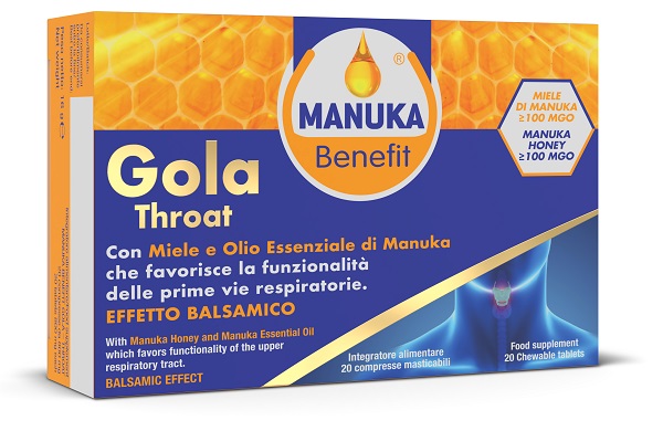 MANUKA BENEFIT GOLA THROAT 20 COMPRESSE MASTICABILI - Newepa Srl
