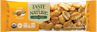 TASTE OF NATURE BARRETTA ALLE ARACHIDI BIO VEGAN AD ALTO CONTENUTO DI FIBRE 40 G - Newepa Srl